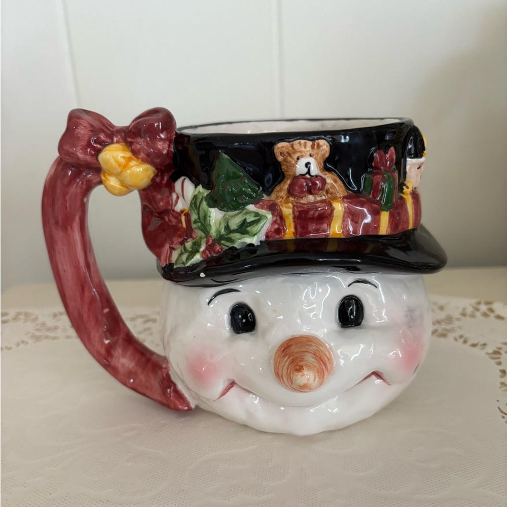 Collectors Snowman Mug. 3-D Vintage